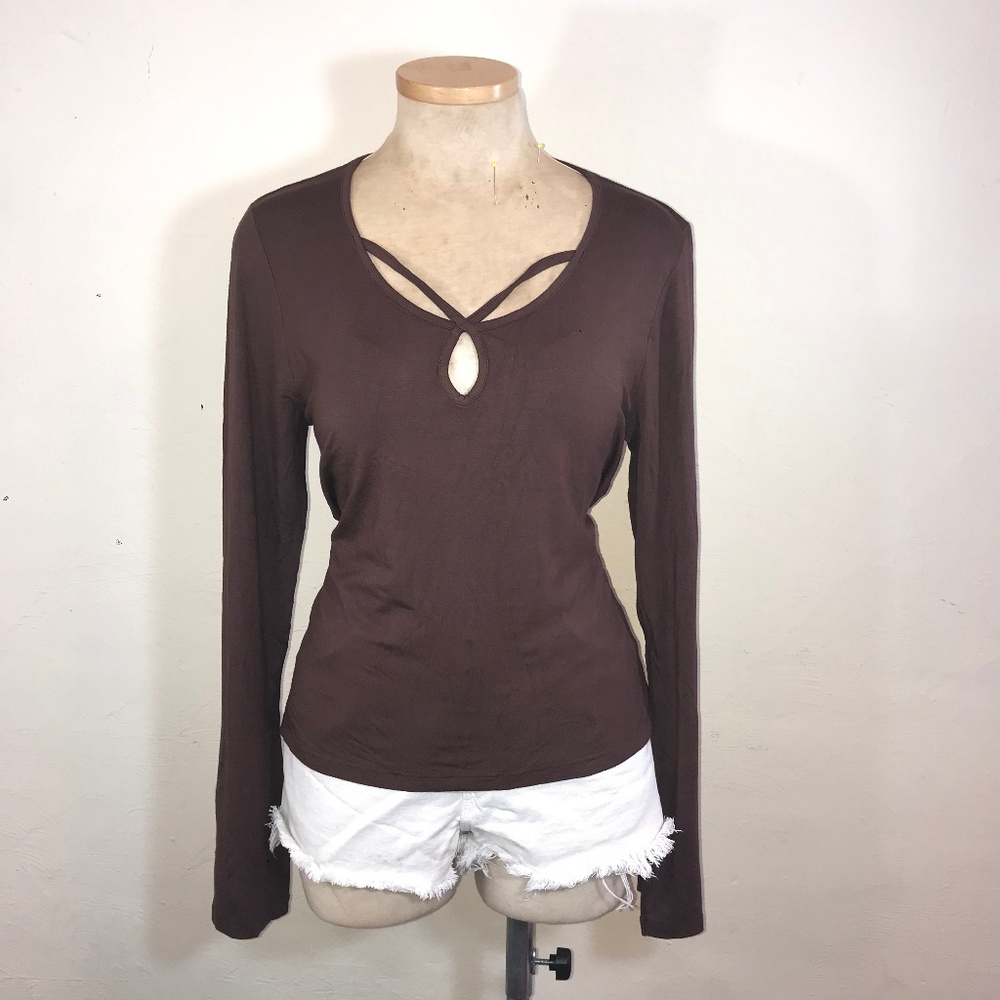 NWT Anthropologie brown long sleeve shirt
